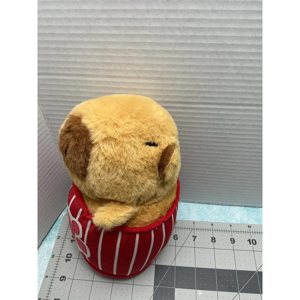 Plush Red Striped Popcorn‎ Bag Stuffed Animal